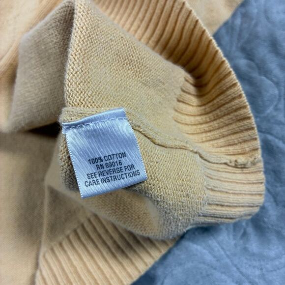 Vintage Butter Yellow Cable Knit Sweater Womens 2X Cotton Eclectic Grandpa Y2K - Picture 9 of 14